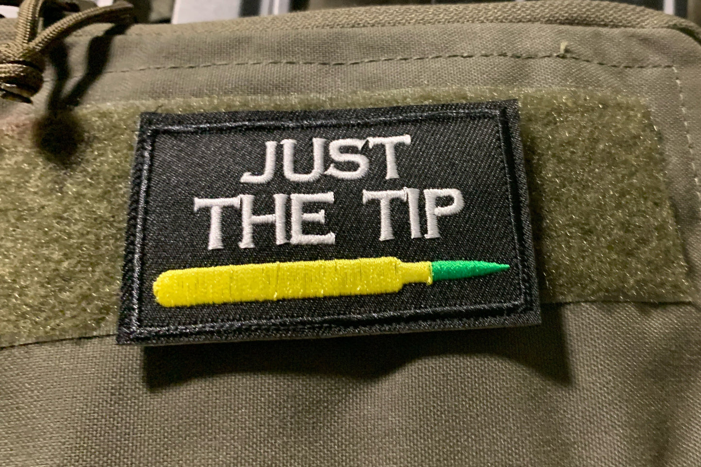 Just The Tip Green Tip Airsoft Meme Patch