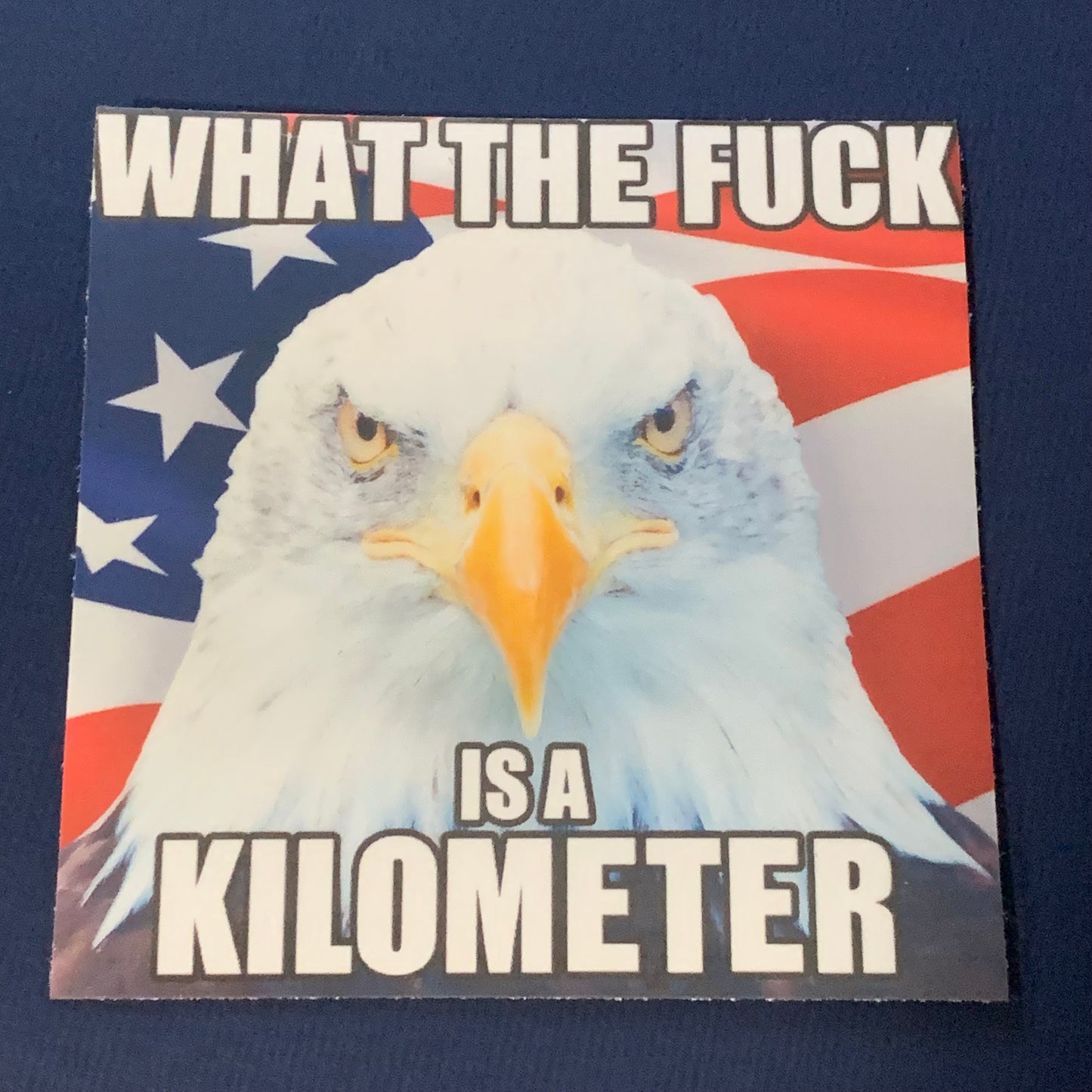 What The Fuck Is a Kilometer Bald Eagle Patch or Sticker