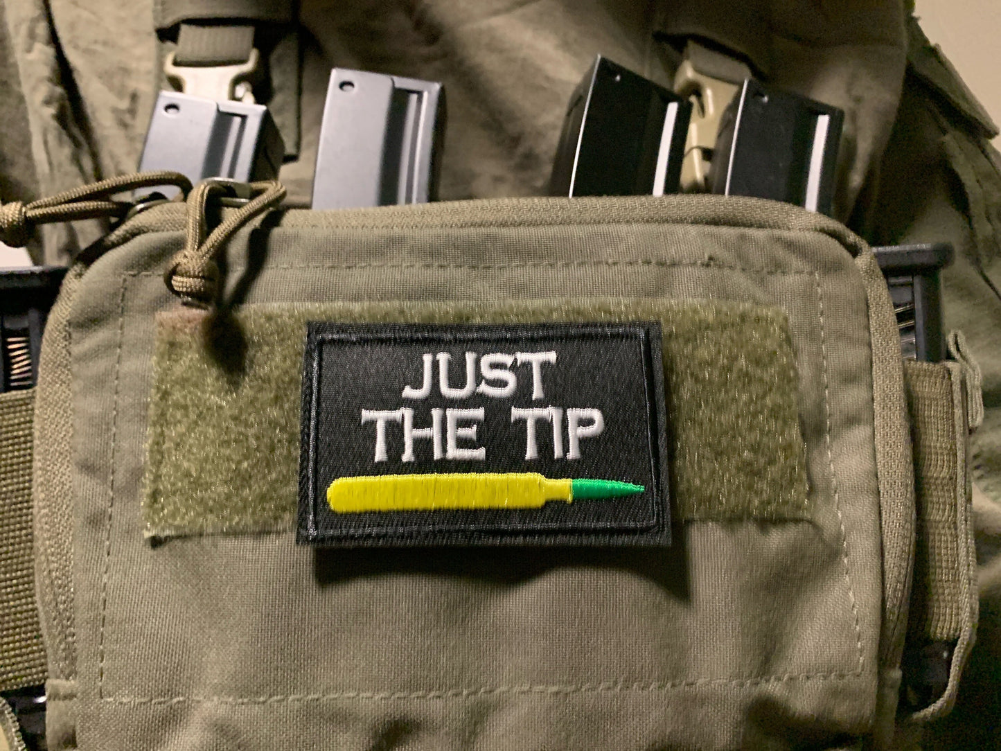 Just The Tip Green Tip Airsoft Meme Patch