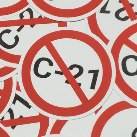 NO BILL C-21 Sticker